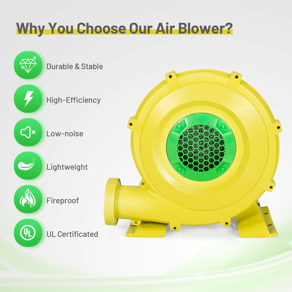 Heavy-Duty 1100W Inflatable Blower, Air Blower for Bounce Houses, Tunnels & More