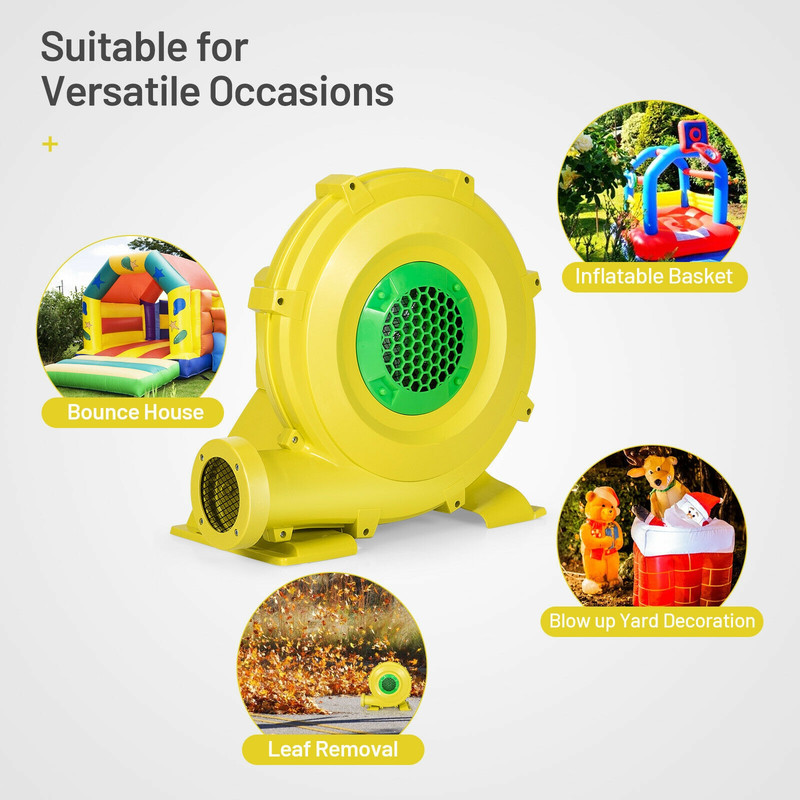 Heavy-Duty 1100W Inflatable Blower, Air Blower for Bounce Houses, Tunnels & More