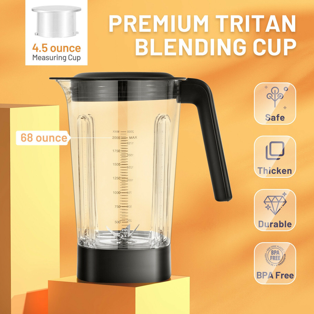 1500W 5Speed Countertop Blender With 5 Presets 68oz Tritan Jar For Smoothies More 6