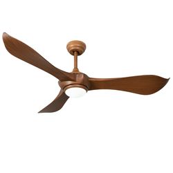 52 inch ceiling fan with light reversible dc motor, remote control, 6-speed quiet indoor ceiling fan with timer and led