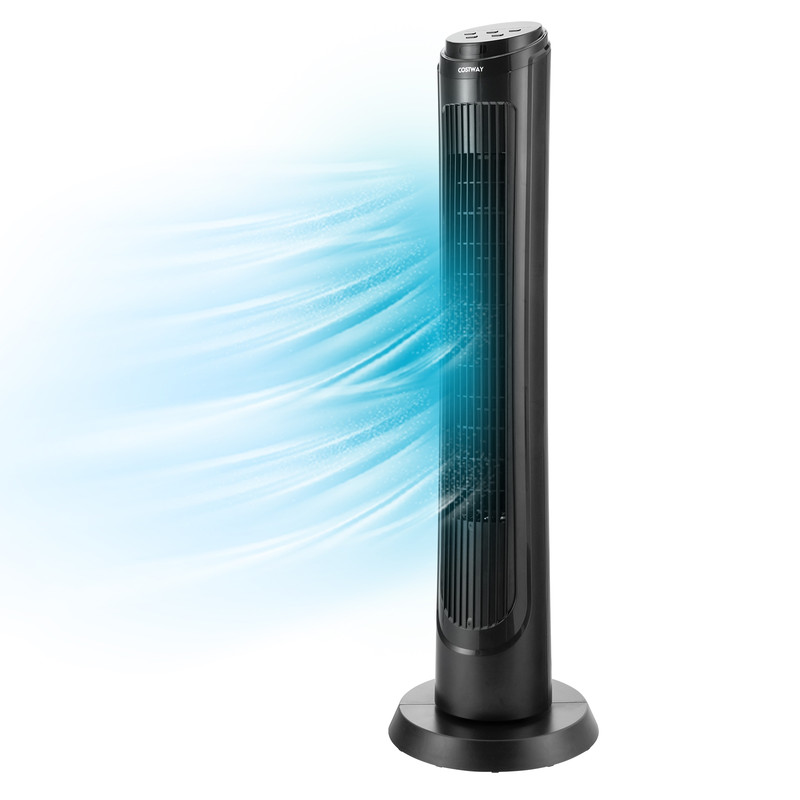 40 Inch Tower Fan with Remote, 75° Oscillating Floor Fan, 3 Wind Modes & 4 Speeds, Quiet Bladeless Cooling Fan for Home