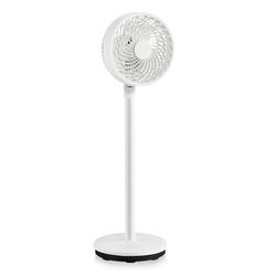 9 inch portable oscillating pedestal floor fan with adjustable height & 3 speeds, quiet indoor standing fan with remote