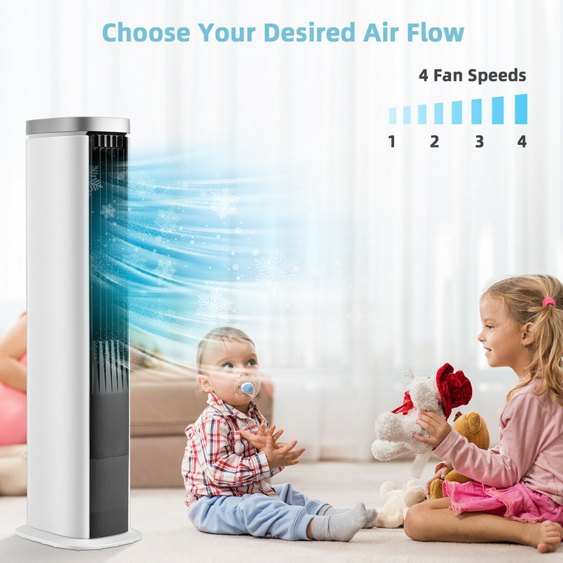 3-In-1 Portable Evaporative Air Cooler with Timer, Tower Fan, Humidifier & Cooler, 5L Water Tank, Remote Control