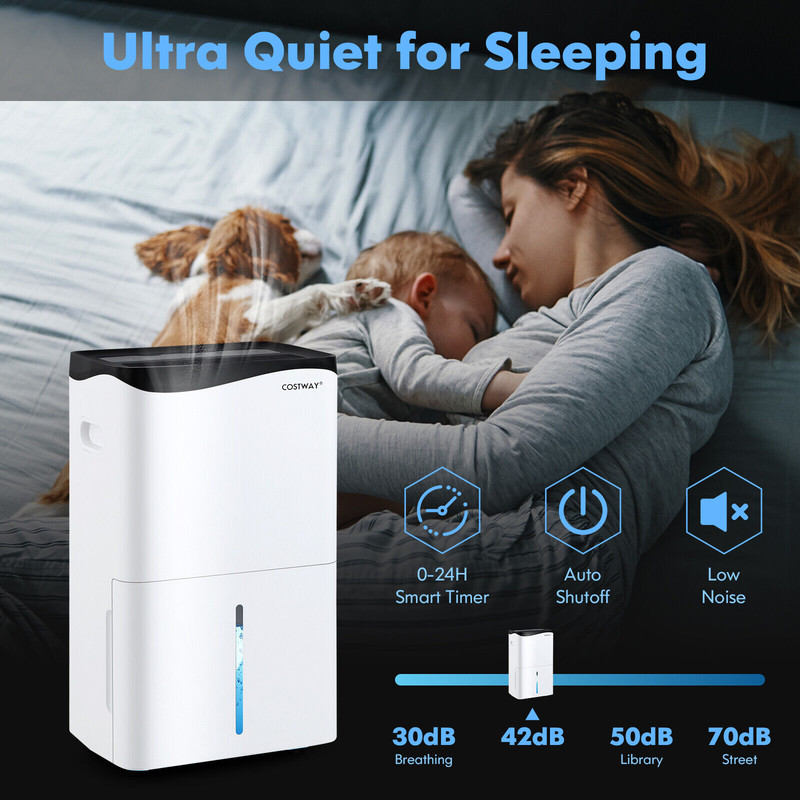 100-Pint Dehumidifier with Smart App & Alexa, Home & Basement Moisture Remover, 5500 Sq. Ft Large Room Quiet Portable