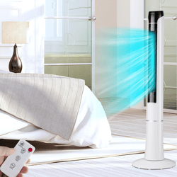 portable 48 inches tower fan with remote control, bladeless oscillating quiet floor standing fan for bedroom, office