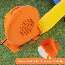 680w air blower (1.0hp) for inflatables, 25ft gfci-protected cord, waterproof & high-speed