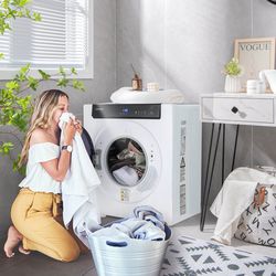 2.6 cu.ft compact portable clothes dryer, touch panel, 2 modes, 8.8 lbs capacity