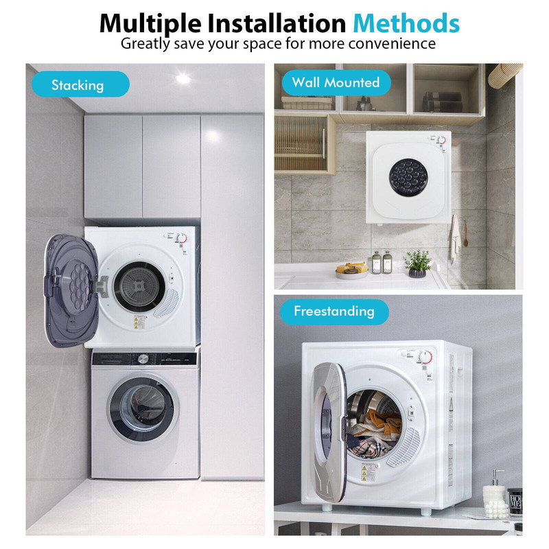 1500W Compact Laundry Dryer with Touch Panel, Portable & Energy-Efficient for Apartments