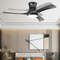 52 Inch Flush Mount Ceiling Fan with LED Light, Remote Control, Reversible DC Motor, 3 Color Temperatures