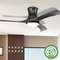 52 Inch Flush Mount Ceiling Fan with LED Light, Remote Control, Reversible DC Motor, 3 Color Temperatures