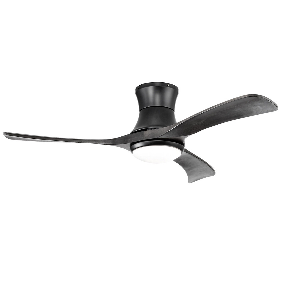 52 Inch Flush Mount Ceiling Fan with LED Light, Remote Control, Reversible DC Motor, 3 Color Temperatures
