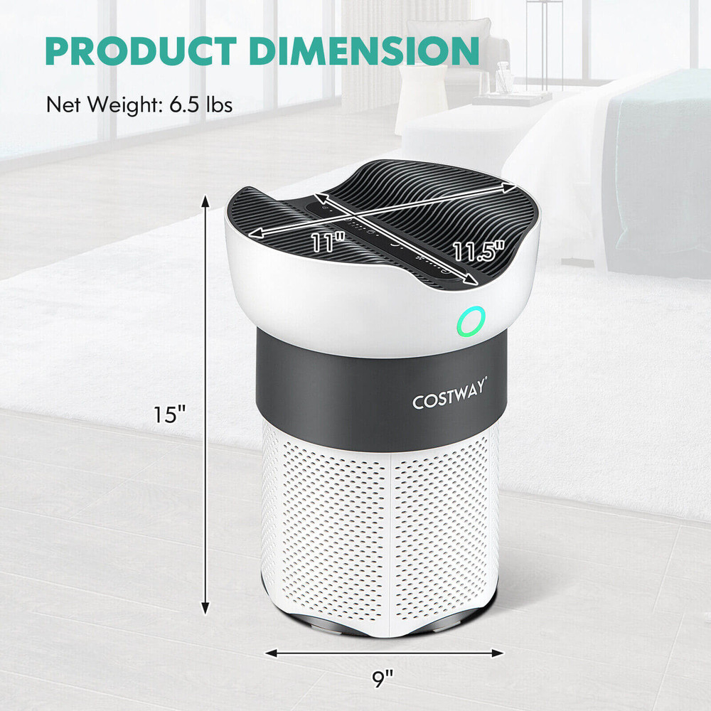 Air Purifier with Sleep Mode, H13 HEPA Filter, Covers Up to 1300 Sq Ft, 3-Stage Filtration, Ultra-Quiet