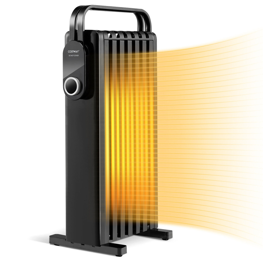 1500W Oil Filled Radiator Heater with Foldable Rack, 3-Level Electric Space Heater for Indoor Use