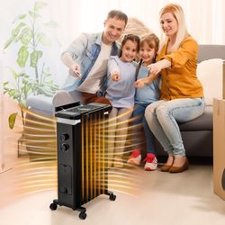 1500w portable space heater with humidification box, 3 heat settings, quiet & safe for home