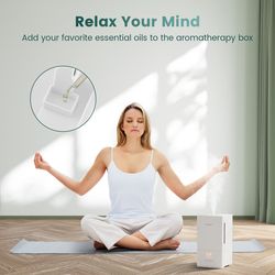 4l ultrasonic humidifier with essential oil diffuser, 2 adjustable mist levels for large rooms.