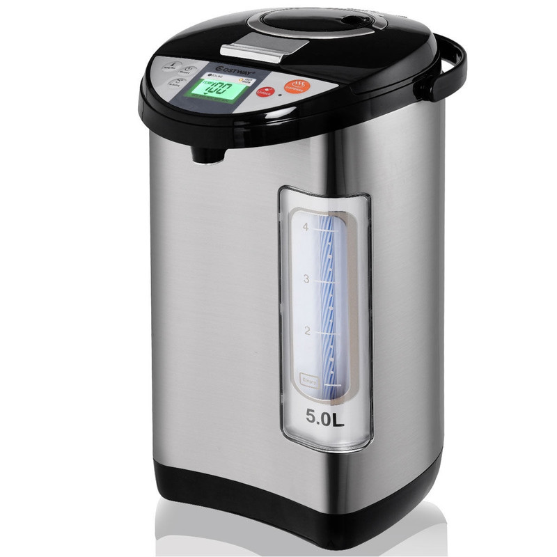 5-Liter Electric LCD Water Boiler and Warmer – Stainless Steel Hot Water Dispenser with Reboil & Timer