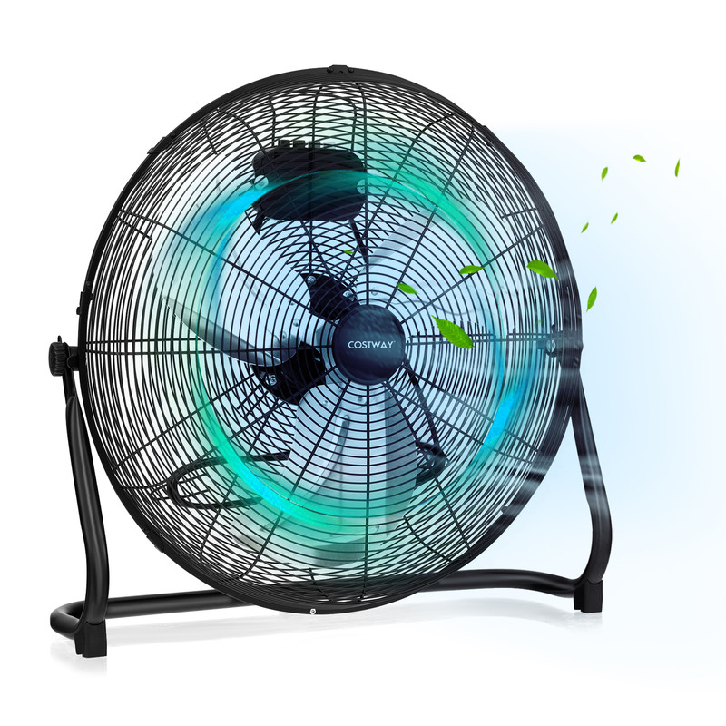 High Velocity Floor Fan With Adjustable Tilt  Handle Powerful Industrial Air Circulator For Garage  6