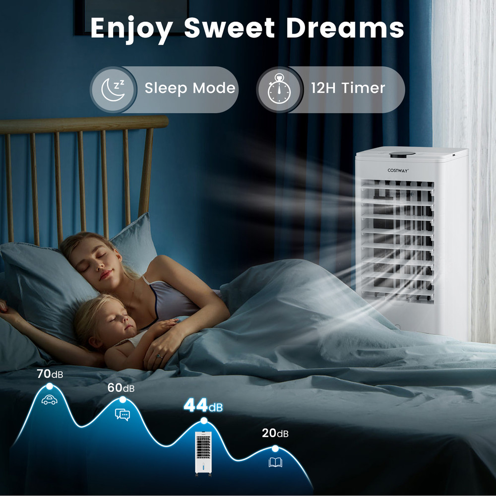Portable Evaporative Air Cooler With Remote For Home  Office Tower Fan Humidifier With Ice Cooling  2