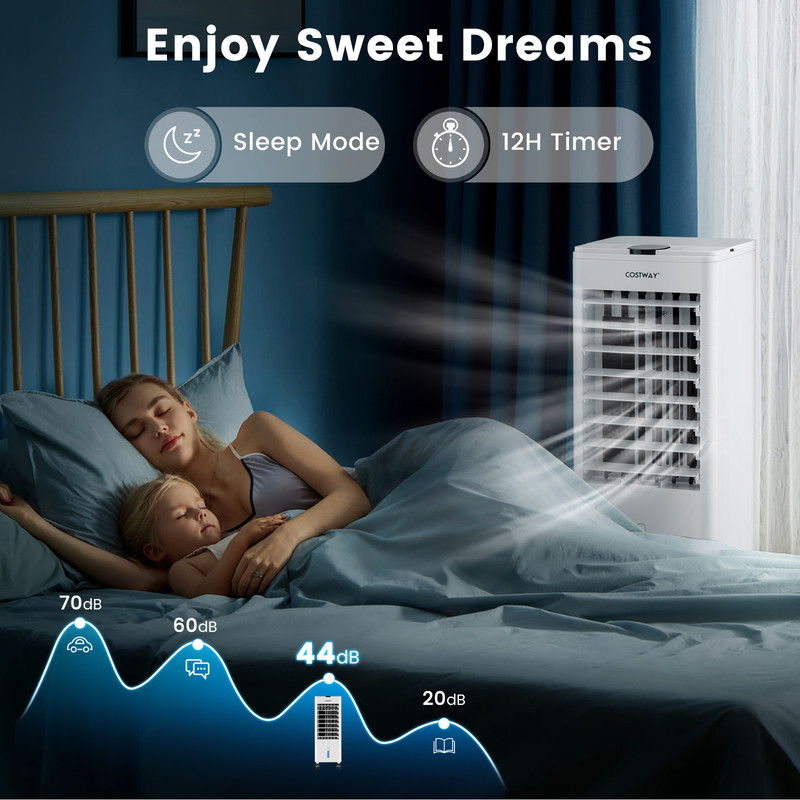 Portable Evaporative Air Cooler With Remote For Home  Office Tower Fan Humidifier With Ice Cooling  2