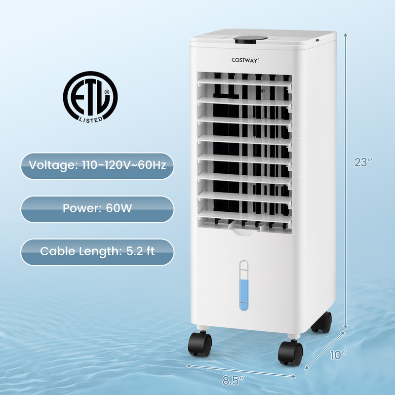 Portable Evaporative Air Cooler With Remote For Home  Office Tower Fan Humidifier With Ice Cooling  7