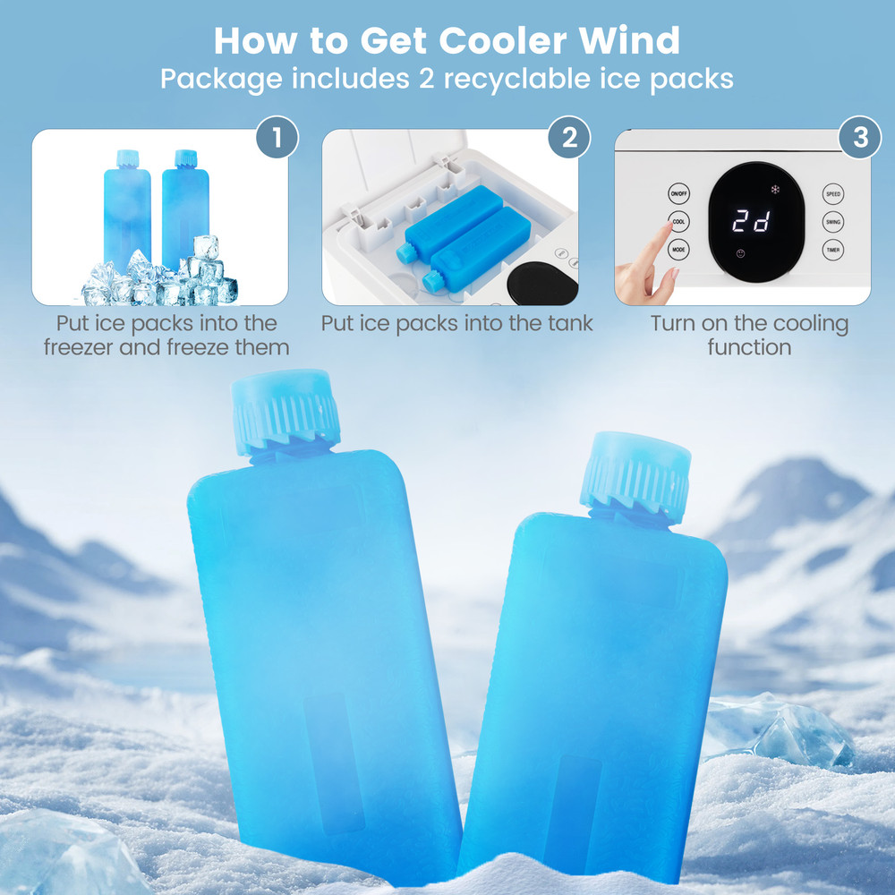 Portable Evaporative Air Cooler With Remote For Home  Office Tower Fan Humidifier With Ice Cooling  6