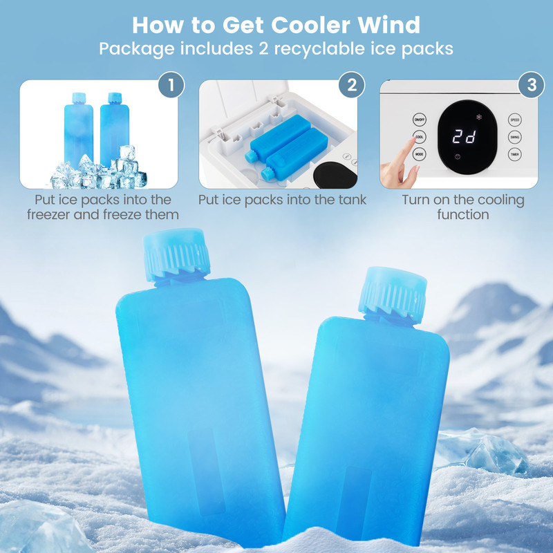 Portable Evaporative Air Cooler With Remote For Home  Office Tower Fan Humidifier With Ice Cooling  6