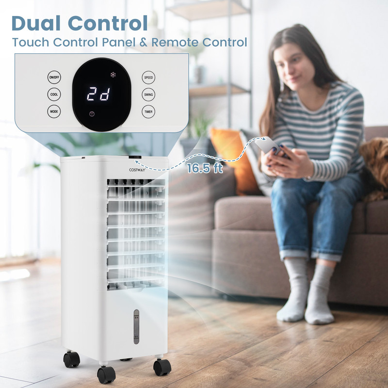 Portable Evaporative Air Cooler With Remote For Home  Office Tower Fan Humidifier With Ice Cooling  3