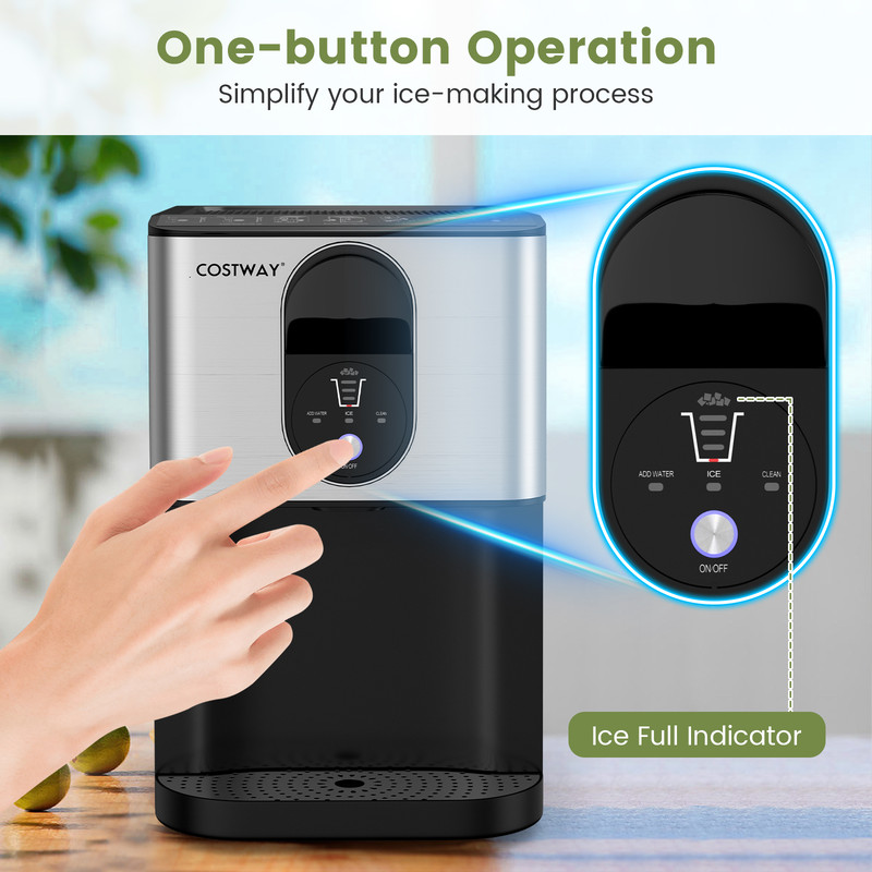 Self Dispensing Nugget Ice Maker Countertop Soft Chewable Pellet Ice Machine With Water Tank Auto 3