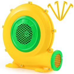 heavy-duty air blower air pump fan with portable handle and secure ground stakes for quick inflatable set