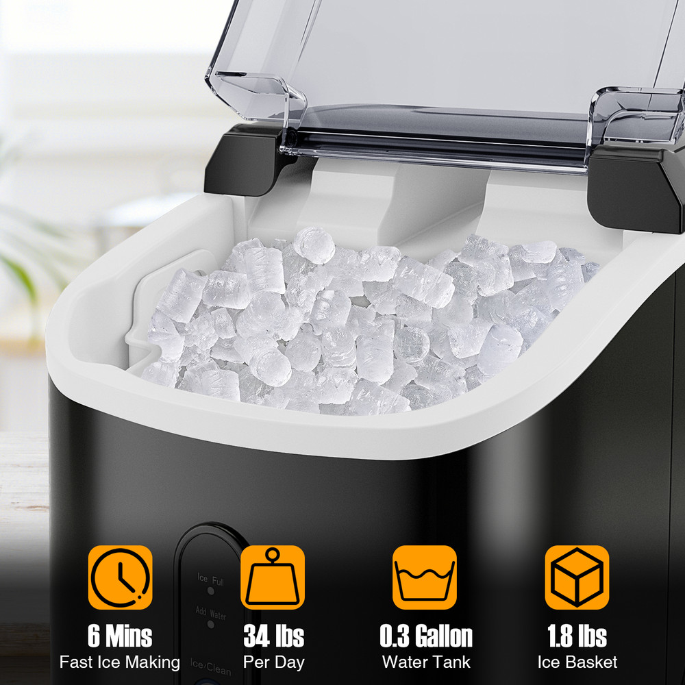 Compact Nugget Countertop Ice Maker With Soft Chewable Pellet Ice Efficient  Quiet Pellet Ice Maker 5