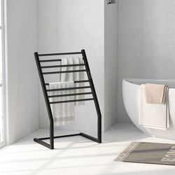 freestanding wall mounted towel warmer rack with led display, stainless steel electric heated drying rack for bathroom
