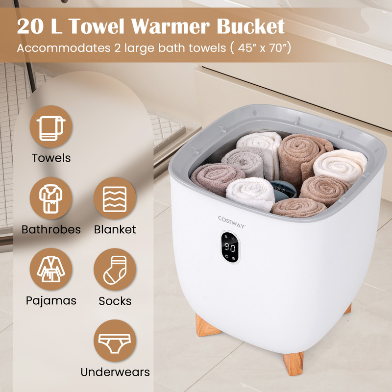 Towel Warmer Bucket With PTC Air Heater Rapid Even Heating Dual Function Towel Dryer With Timer Aro 3