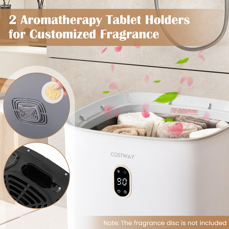 Towel Warmer Bucket With PTC Air Heater Rapid Even Heating Dual Function Towel Dryer With Timer Aro 5