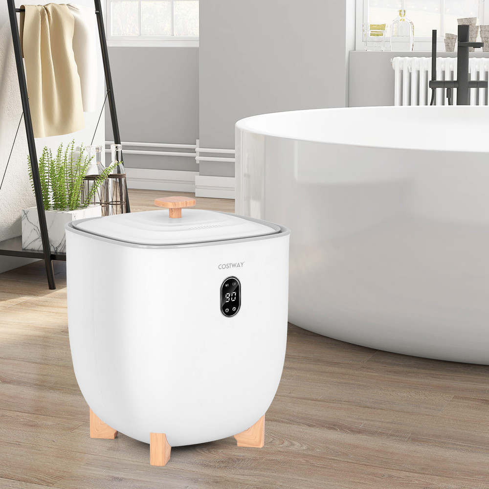 Premium Towel Warmer Bucket Dual Temp Settings Auto ShutOff Aroma Trays For SpaLike Comfort 1