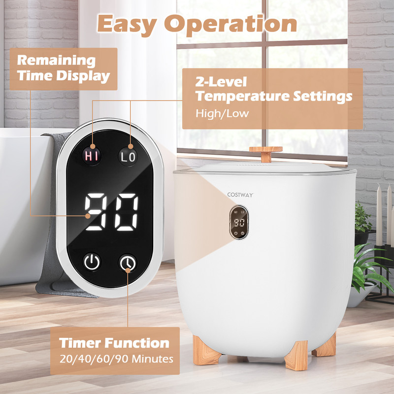 Premium Towel Warmer Bucket Dual Temp Settings Auto ShutOff Aroma Trays For SpaLike Comfort 4