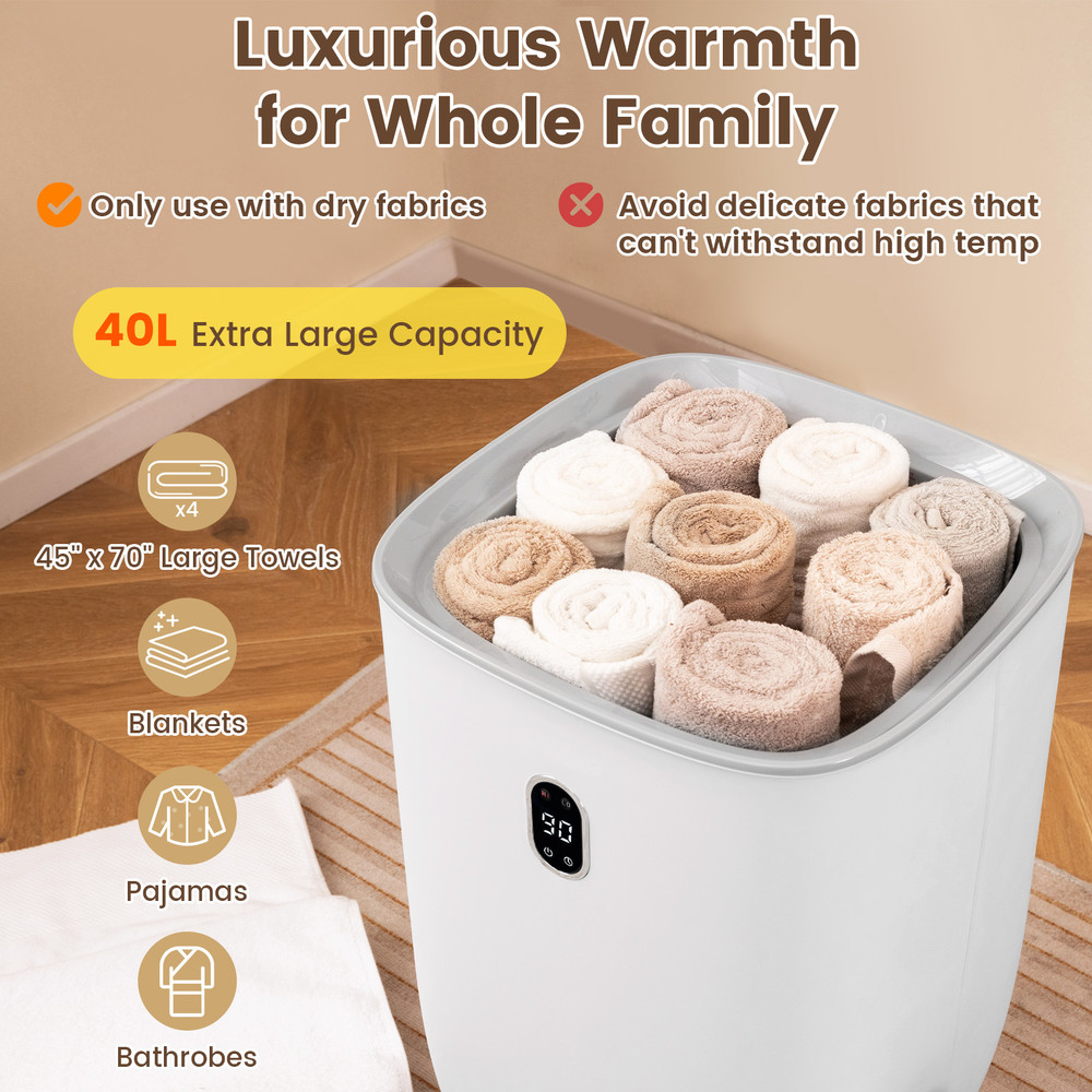 Luxury Hot Towel Bucket Warmer with Dual Heating Settings, Fast & Safe Electric Towel Heater for Home and Spa Use