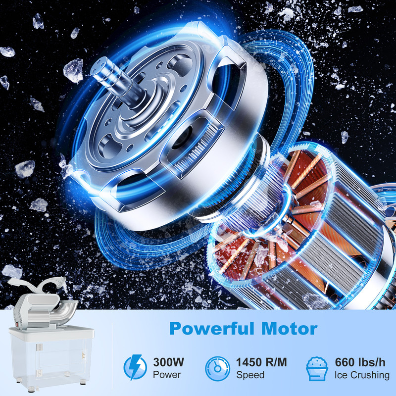 HighCapacity Commercial Ice Crusher With Dual Stainless Steel Blades Safety Switch ETLApproved Ice 6