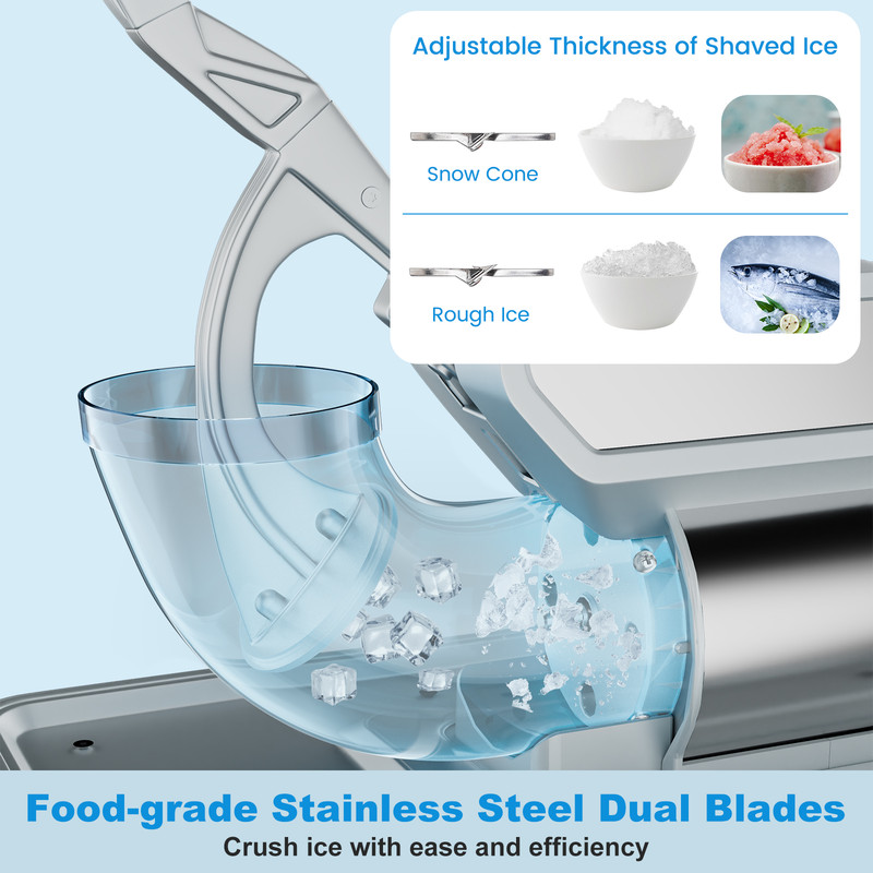 HighCapacity Commercial Ice Crusher With Dual Stainless Steel Blades Safety Switch ETLApproved Ice 2