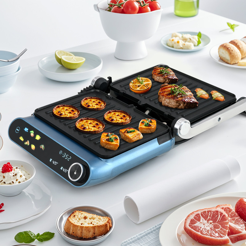 Versatile 1200W Panini Press Grill With LED Display And 7 Grilling Modes Perfect Indoor Contact Gri 5