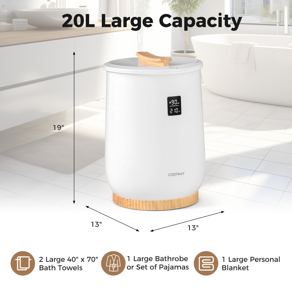20L Large Heated Towel Warmer LED Display Button Control For Fast Warming 5