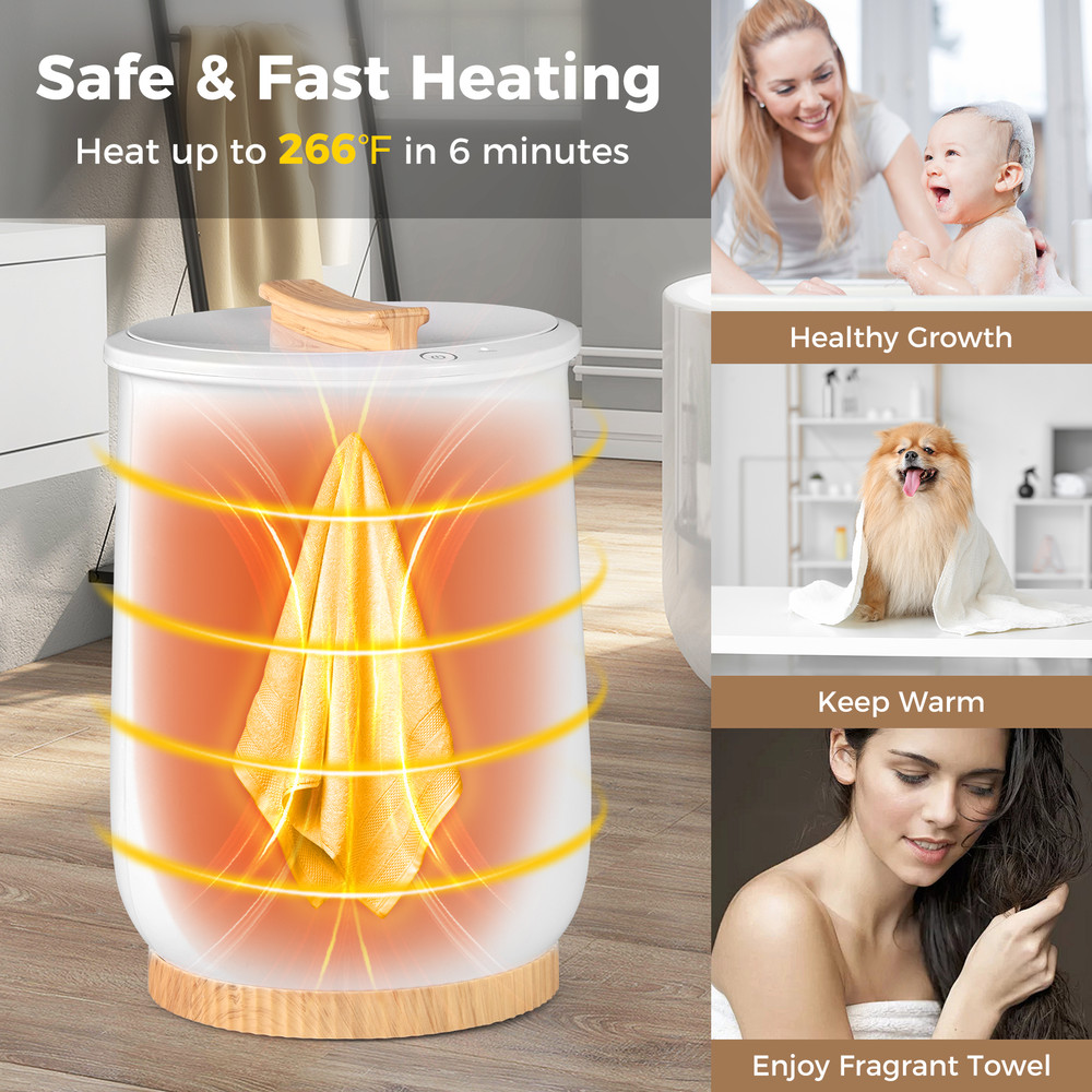 20L Large Heated Towel Warmer LED Display Button Control For Fast Warming 3