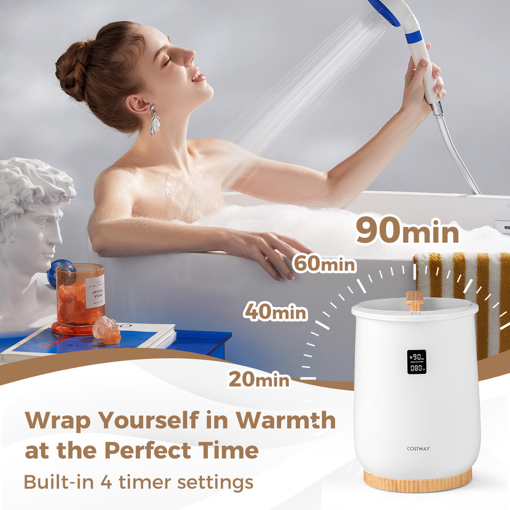 20L Large Heated Towel Warmer LED Display Button Control For Fast Warming 2