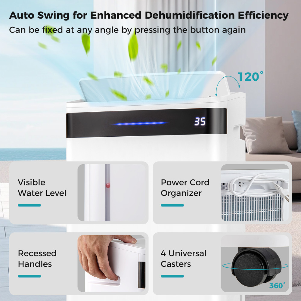 57 Pint Dehumidifier For Large Spaces Up To 4500 Sq Ft Ideal For Home  Basement Use 5