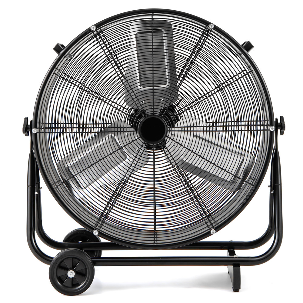 Industrial Drum Fan With 2 Wheels 360Degree Adjustable Tilt HeavyDuty Cooling 4