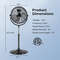 HeavyDuty 18Inch Pedestal Fan With 3 Speeds  Adjustable Height HighVelocity Airflow 3