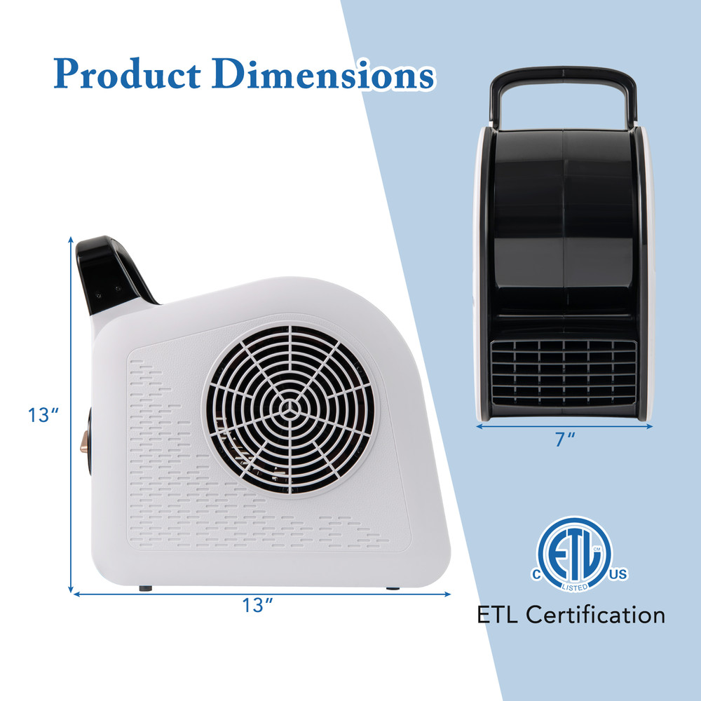 High Velocity Blower Fan Utility Air Mover With 3 Speeds And 185 Pivoting Head For Rapid Drying Eff 7
