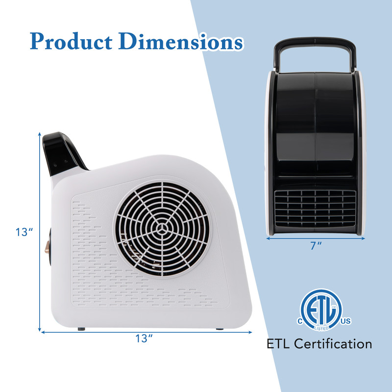 High Velocity Blower Fan Utility Air Mover With 3 Speeds And 185 Pivoting Head For Rapid Drying Eff 7