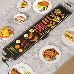 39.5 inch extra large electric griddle with 2 cooking surface and adjustable temperatures