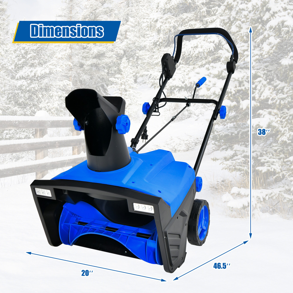 20 Inch 120V 15Amp Electric Snow Thrower With 180 Rotatable Chute HeavyDuty Electric Snow Blower Fo 7