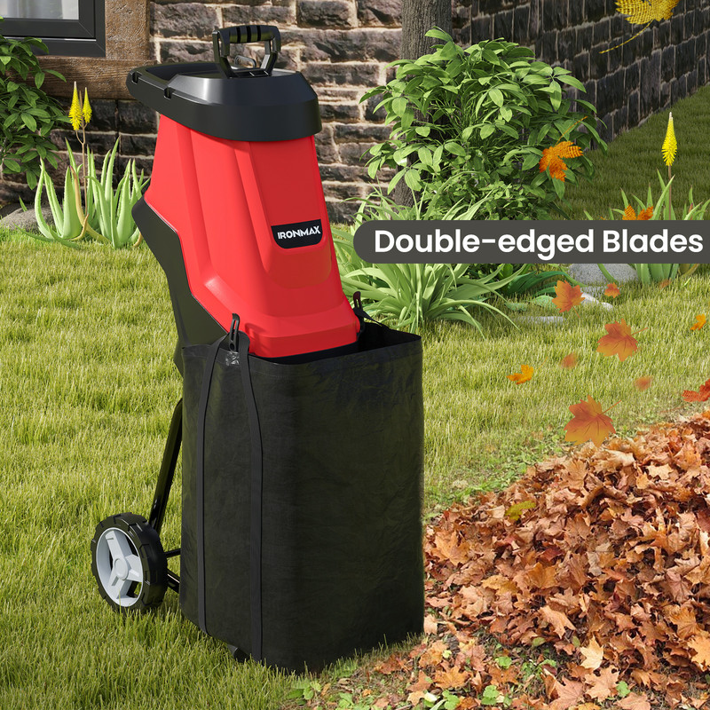 Professional 15AMP Electric Wood Chipper And Shredder  Leaf Mulcher With Wheels Effortless Yard Cle 1